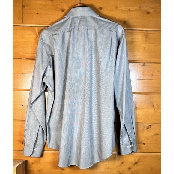 LAUREN RALPH LAUREN Sz 16 34/35 Mens Large Blue White Button Shirt Classic Fit - Picture 4 of 8